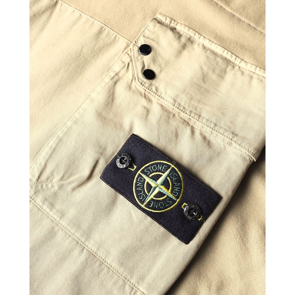 Calça cargo masculina Stone Island Bege de algodão