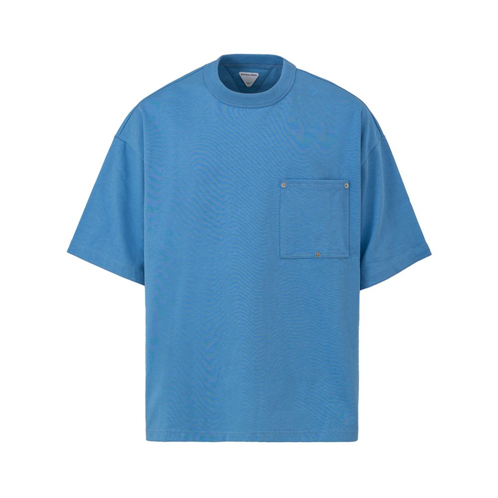 Camiseta de algodão azul Bottega Veneta