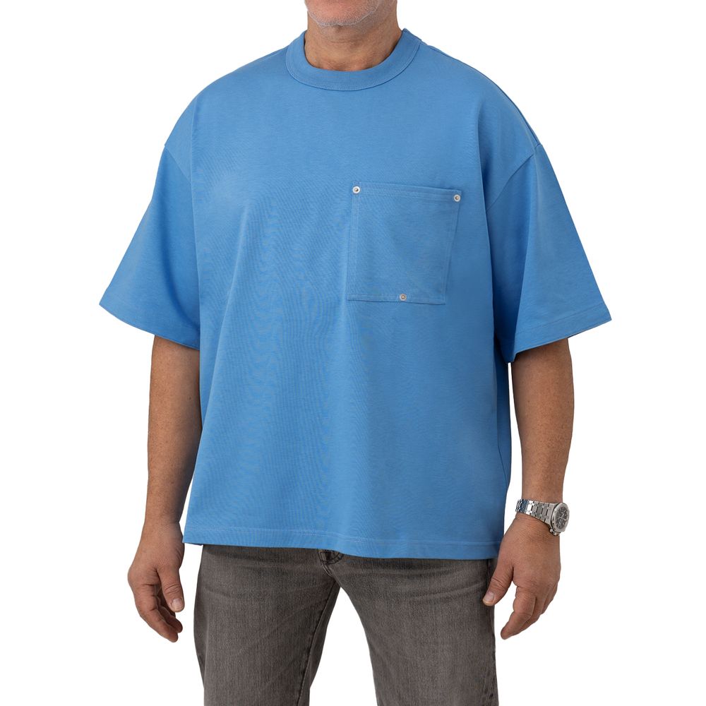 Camiseta de algodão azul Bottega Veneta