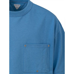 Camiseta de algodão azul Bottega Veneta