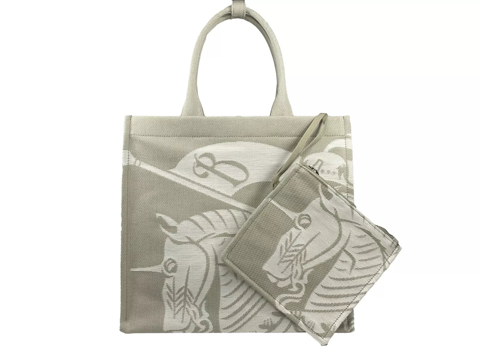 Bolsa tote de lona Burberry EKD com porta-moedas bege