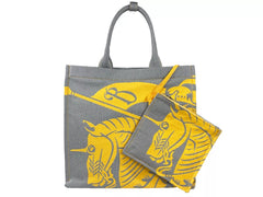 Bolsa tote de lona Burberry EKD com porta-moedas, cinza girassol