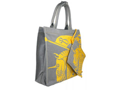 Bolsa tote de lona Burberry EKD com porta-moedas, cinza girassol