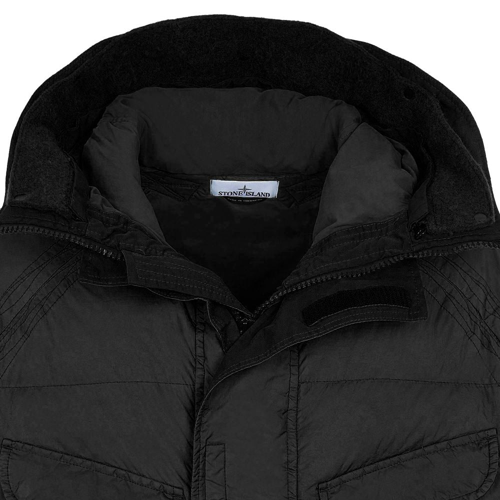 Jaqueta de Nylon Preta Stone Island