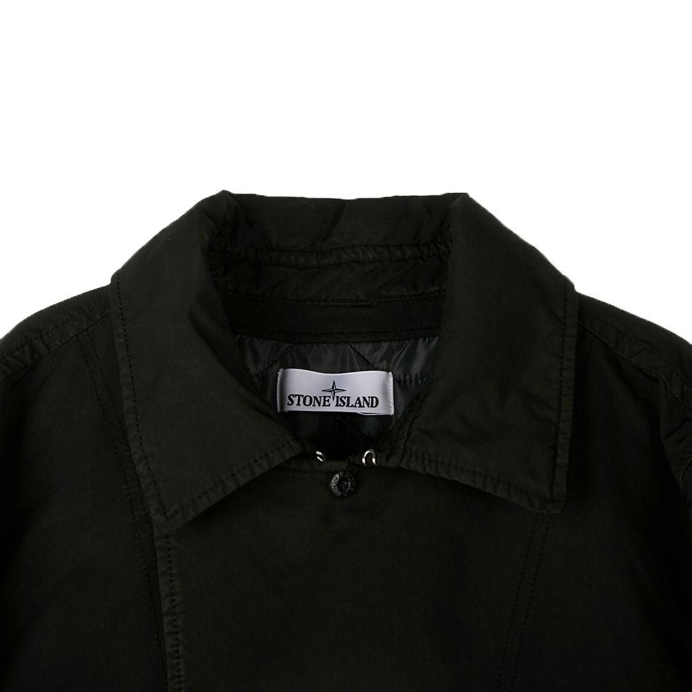 Jaqueta de poliéster preta Stone Island