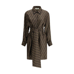 Vestido camisa Fendi com estampa FF