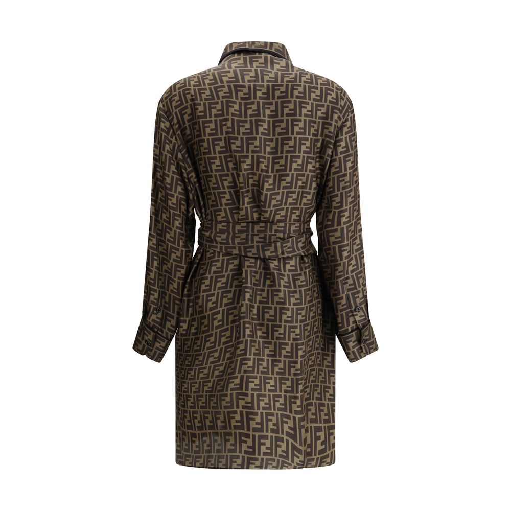 Vestido camisa Fendi com estampa FF