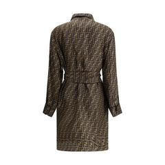 Vestido camisa Fendi com estampa FF