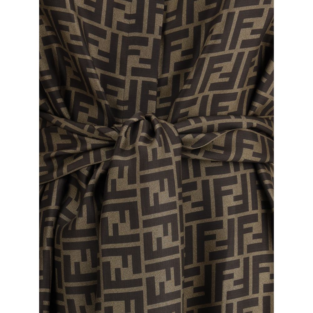 Vestido camisa Fendi com estampa FF