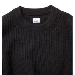 Suéter masculino de lã preta da CP Company