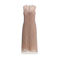 Vestido midi de renda Fendi