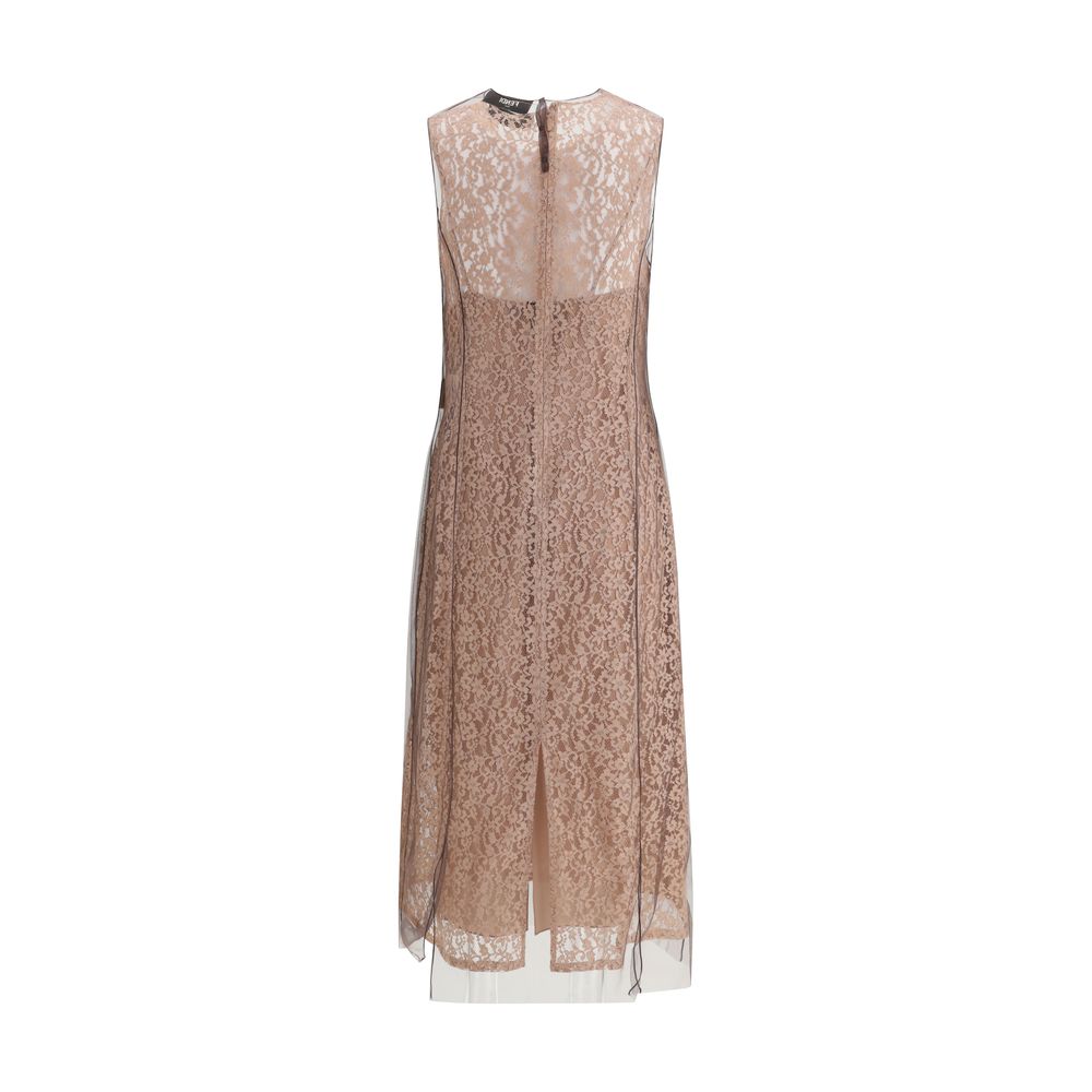 Vestido midi de renda Fendi