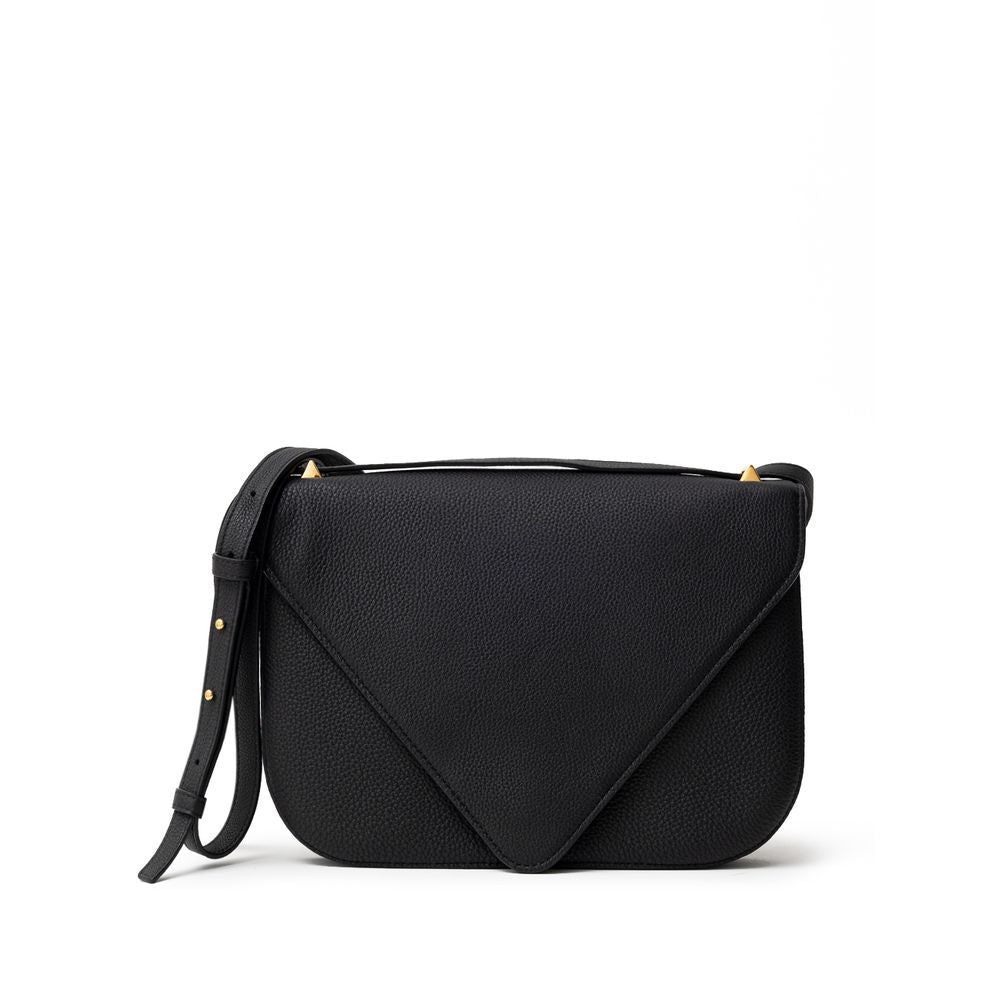 Bolsa de ombro Bottega Veneta em couro preto