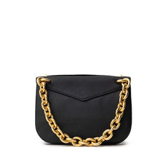 Bolsa de ombro Bottega Veneta em couro preto