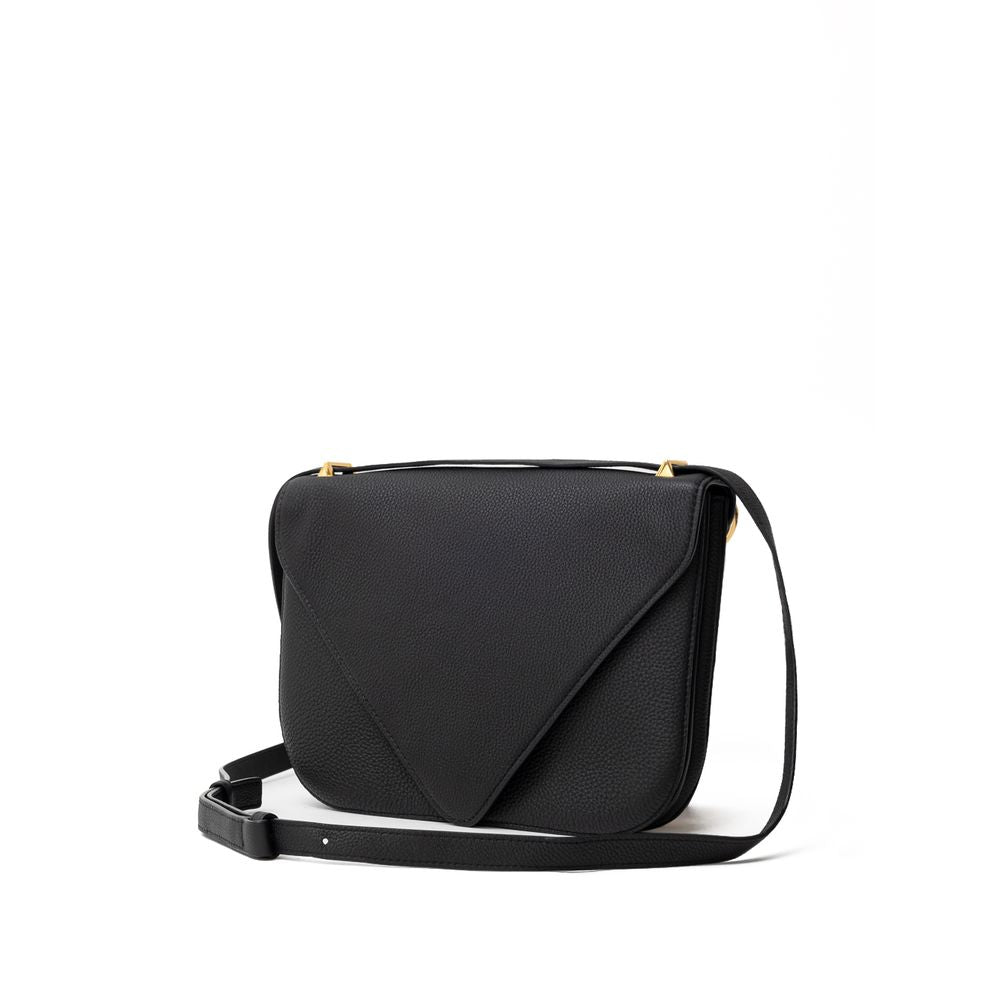 Bolsa de ombro Bottega Veneta em couro preto