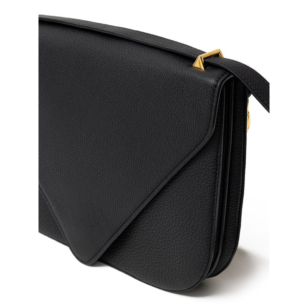Bolsa de ombro Bottega Veneta em couro preto