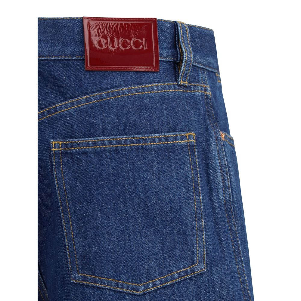 Calça jeans larga Gucci