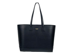 Bolsa tote preta de couro granulado médio Burberry