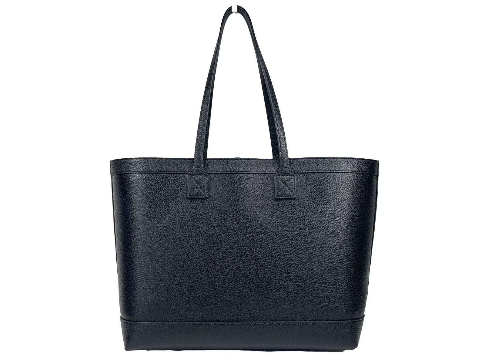 Bolsa tote preta de couro granulado médio Burberry