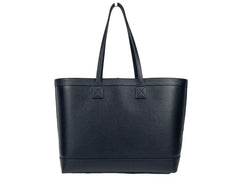 Bolsa tote preta de couro granulado médio Burberry