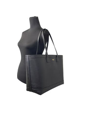 Bolsa tote preta de couro granulado médio Burberry