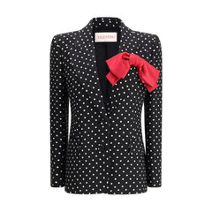 Blazer Valentino de bolinhas e abotoamento simples