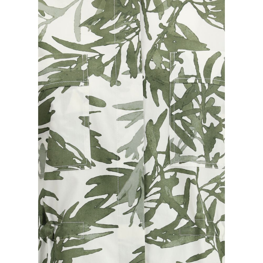 Camisa Longa Brunello Cucinelli com estampa de folhas