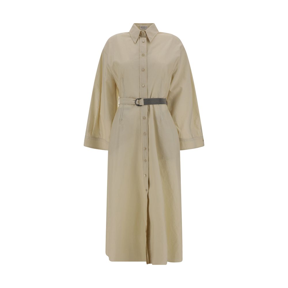 Vestido longo de algodão Brunello Cucinelli