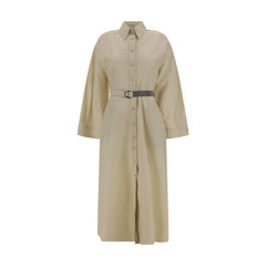 Vestido longo de algodão Brunello Cucinelli