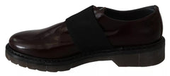 Sapatos Dr. Martens de couro marrom escuro com tira elástica