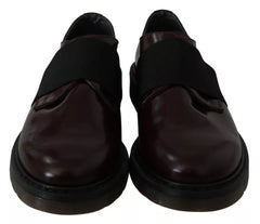 Sapatos Dr. Martens de couro marrom escuro com tira elástica