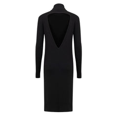 Vestido de lã preto Bottega Veneta