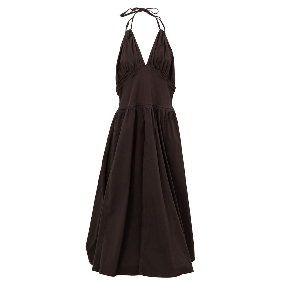 Vestido de algodão marrom Bottega Veneta