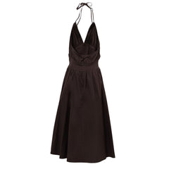 Vestido de algodão marrom Bottega Veneta