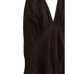 Vestido de algodão marrom Bottega Veneta