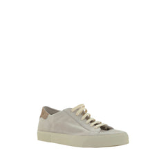 Tênis Brunello Cucinelli em couro branco creme