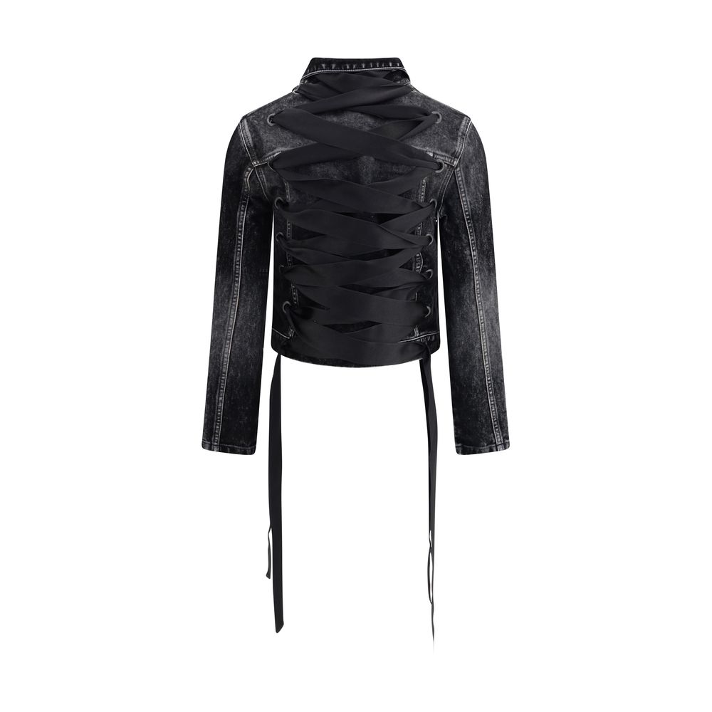 Jaqueta jeans Balenciaga com fita