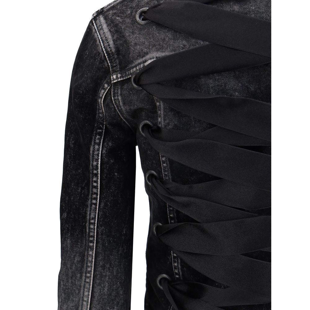 Jaqueta jeans Balenciaga com fita