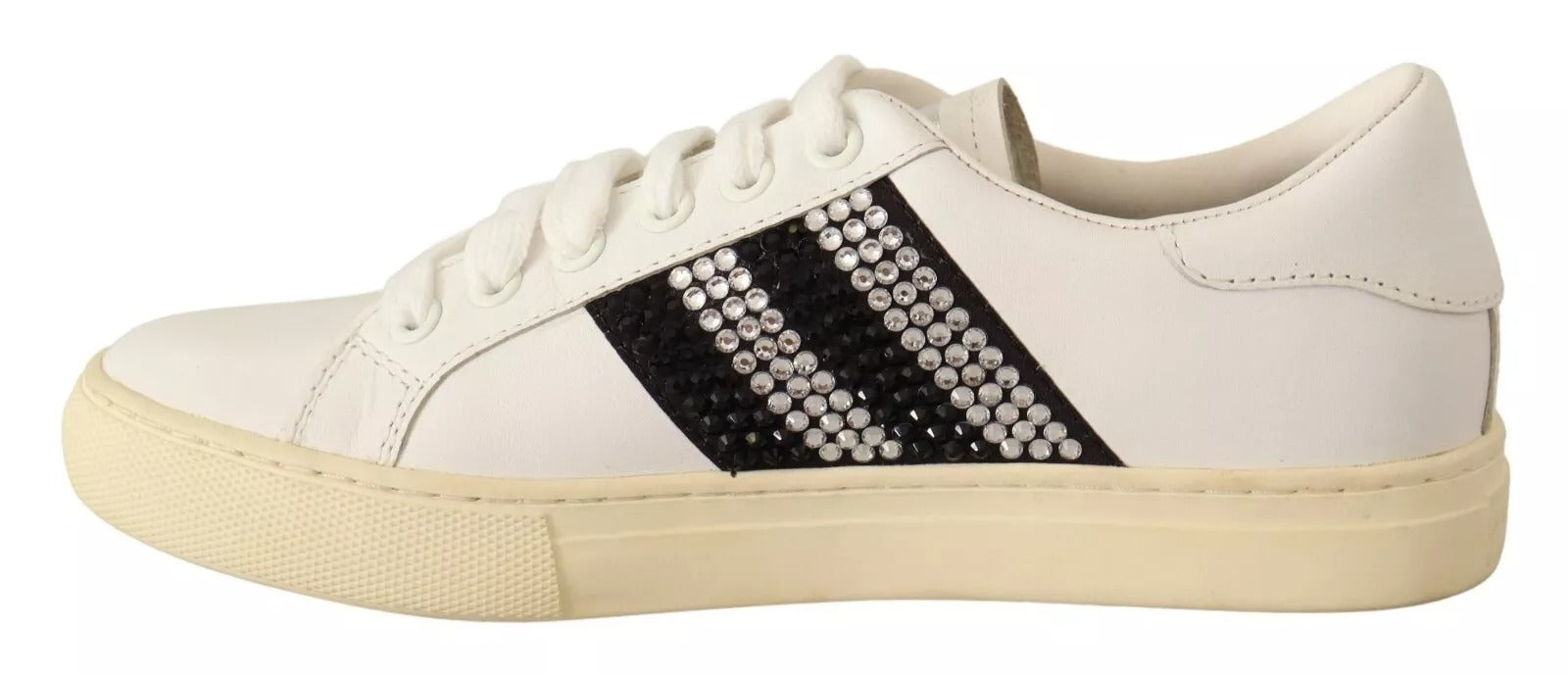 Tênis Marc Jacobs de couro branco com cristais