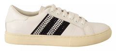 Tênis Marc Jacobs de couro branco com cristais