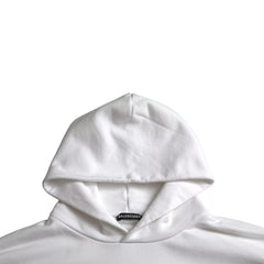 Balenciaga Suéter oversize com capuz e logotipo de algodão branco