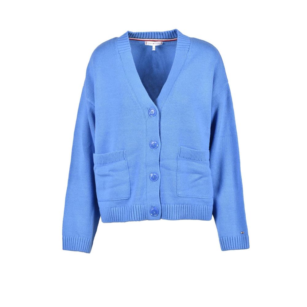 Cardigan de algodão azul Tommy Hilfiger