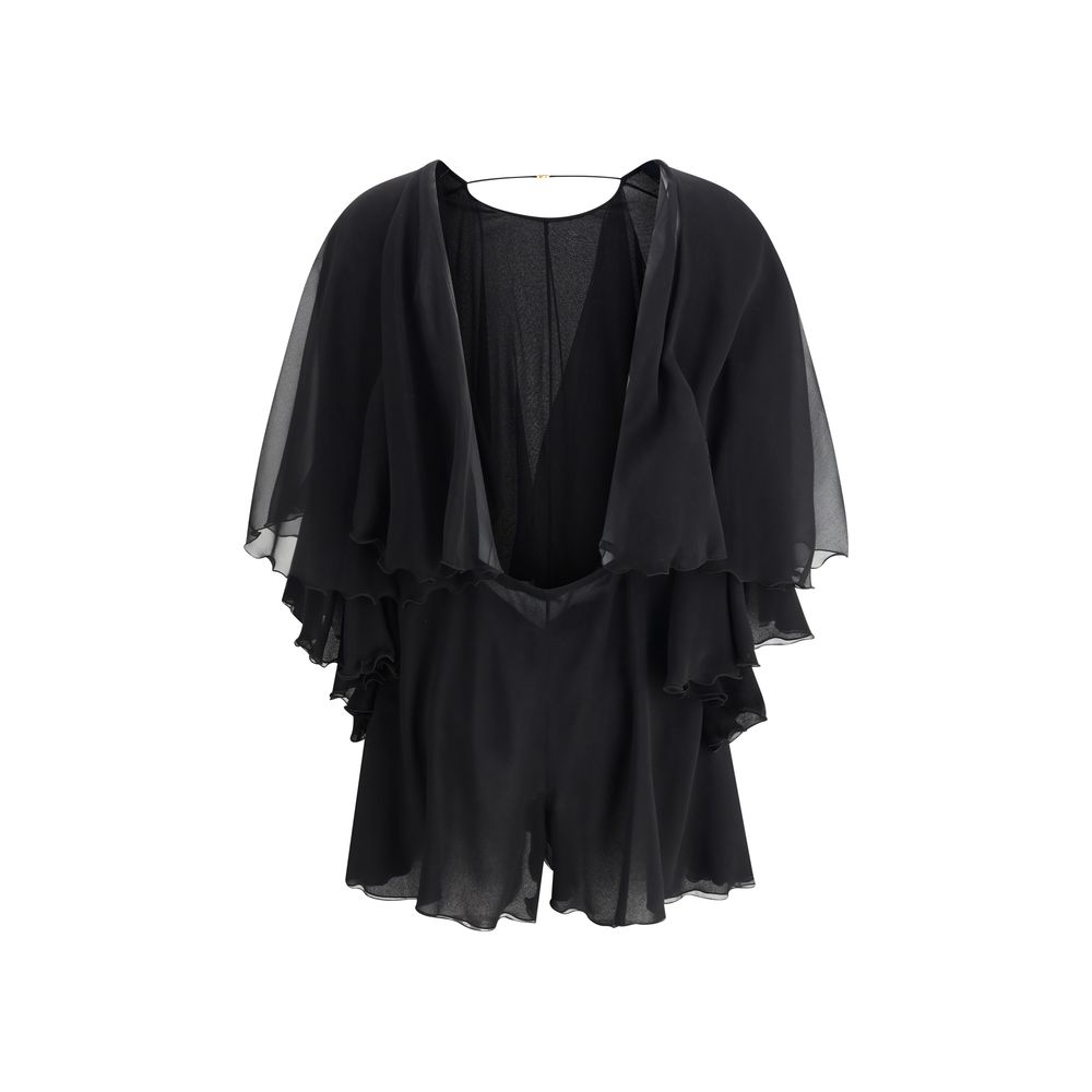 Macacão de crepe de seda Saint Laurent