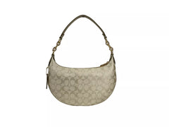 Bolsa de ombro Coach Payton Signature em couro PVC champanhe dourado