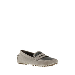 Mocassins de couro de camurça Brunello Cucinelli