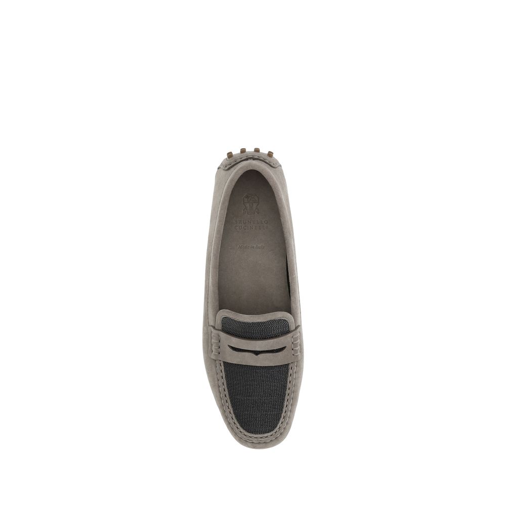 Mocassins de couro de camurça Brunello Cucinelli