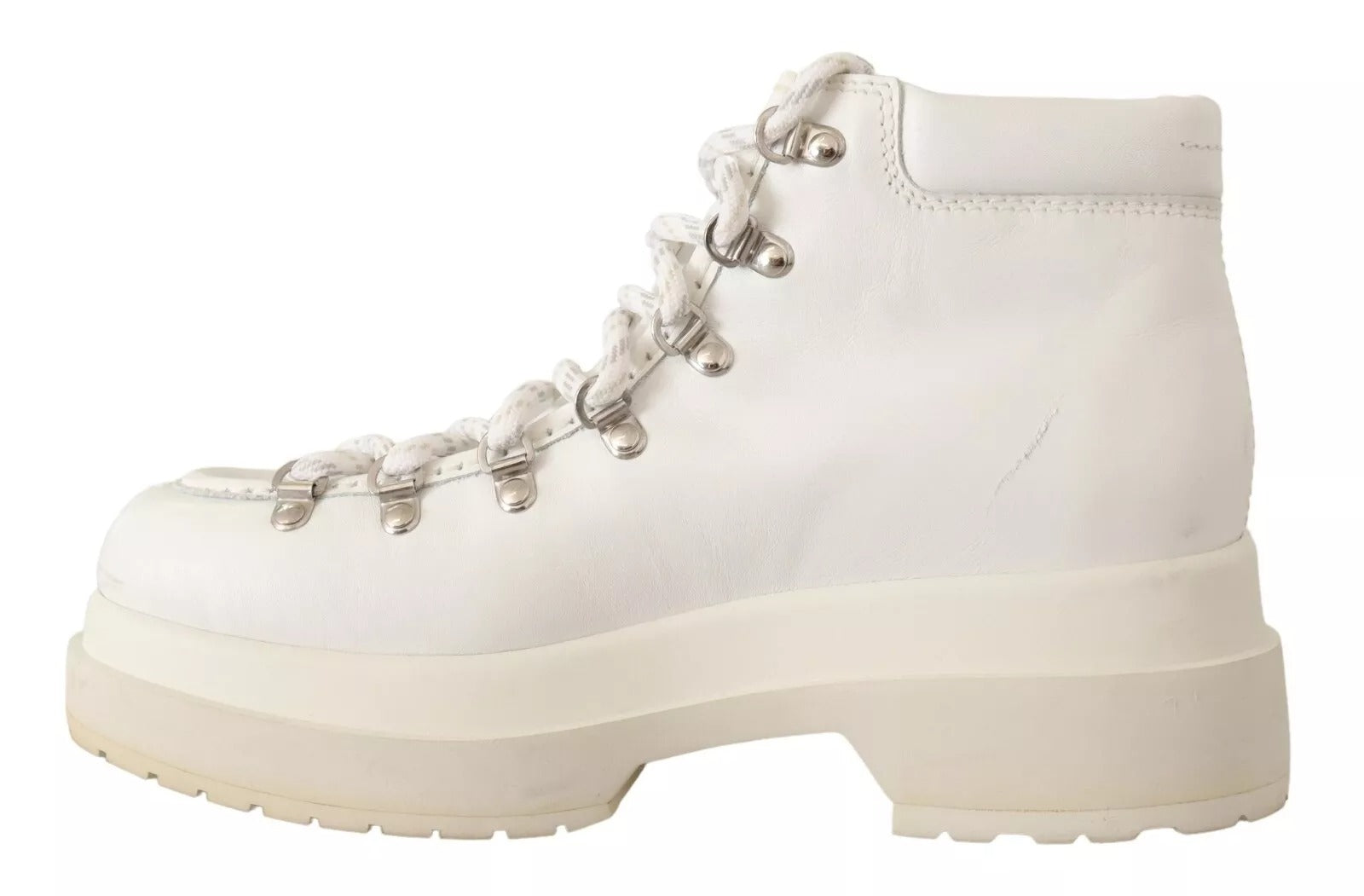 Tênis de couro branco com cadarço MM6 Maison Margiela