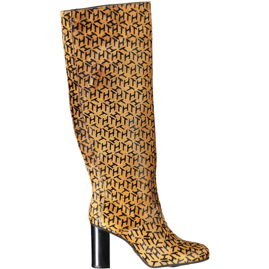 Tommy Hilfiger Beige Leather Womens High Boot
