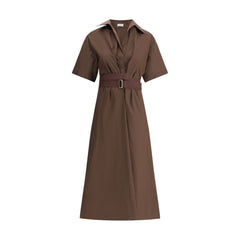 Brunello Cucinelli Vestido longo de algodão