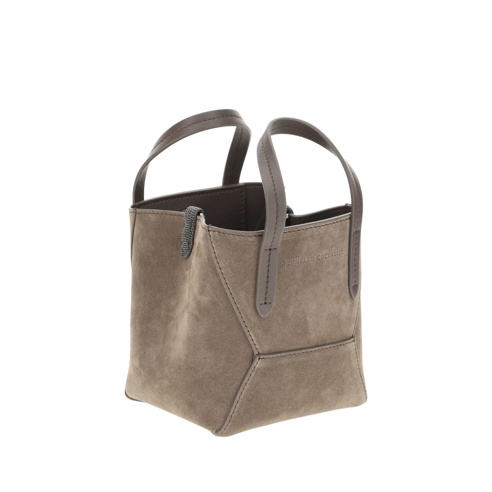 Bolsa de ombro em camurça Brunello Cucinelli